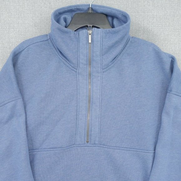 Old Navy Sweater Mens Extra Large Blue Long Sleeve 1/2 Zip Mock Neck Pockets - Picture 2 of 10